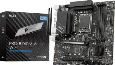 MSI PRO B760M-A WIFI I m-ATX I Socket LGA 1700 I DDR5 Gaming Motherboard  (Black)