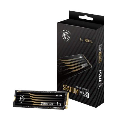 MSI SPATIUM M480 PCIe 4.0 NVMe M.2 SSD 1TB, Black (S78-440L490-P83)