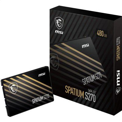 MSI SSD SPATIUM S270 SATA 2.5” 480GB – SATA 2.5" Internal Solid State Drive – 5?Year Warranty