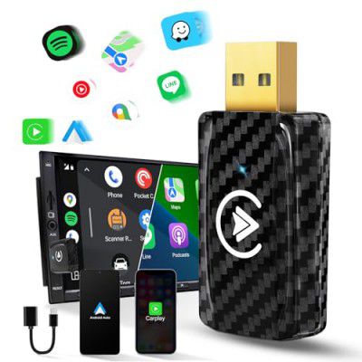 MSXTTLY Wireless Carplay Wireless Android Auto Adpater, SMT-AC01 for Cars with Wired Carplay & Android Auto, Support 5.8 Ghz WiFi & 5.2 Bluetooth, USB C/A Mini & Stable