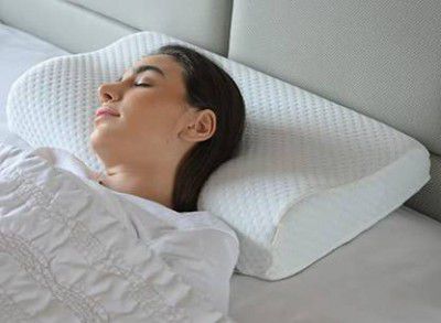 MT-ZHJL Cervical Contour / Stomache / Side Sleepers / Anti-Snoring Memory Foam Solid Orthopaedic Pillow (White)