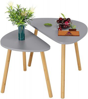 Mtank Nesting Coffee End Tables Modern Decor Side Table for Home and Office (Set of 2) (Grey)