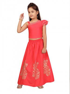 MUHURATAM Girls Rama colour Lehenga Choli (LCH-11005-RAMA-30)