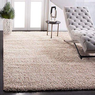 MUKHTAR CARPETS Handwoven Microfibre 3D Rug for Living Room (Beige, 3 X 5 Feet, Microfibre)