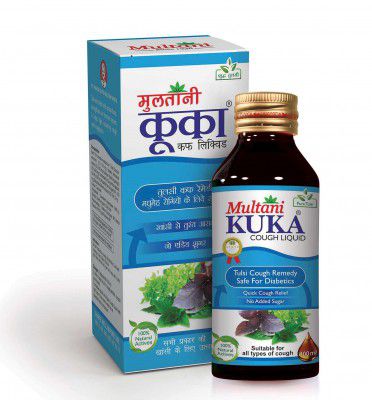Multani Kuka Cough Liquid Sugar Free (No Sugar Added) | Get Ayurvedic Relief from Throat Issue, All Types Of cough & Cold | Goodness Of Tulsi, Pippali, Satpudina & Other Herbs | 100 Ml