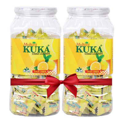Multani Kuka Cough Lozenges Tulsi Lemon | 150 X 2 (150 Lozenges Each Jar)