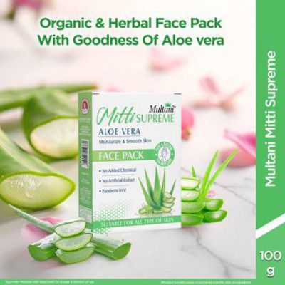 Multani Mitti 100% Pure Aloe Vera Face Powder | Moisurized And Smooth Skin -  (100 g)