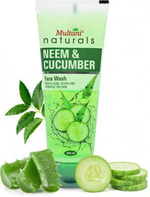 Multani Natural Neem & Cucumber | Reduce Acne, Scars & Hydrates Skin - Face Wash&nbsp;&nbsp;(150 ml)