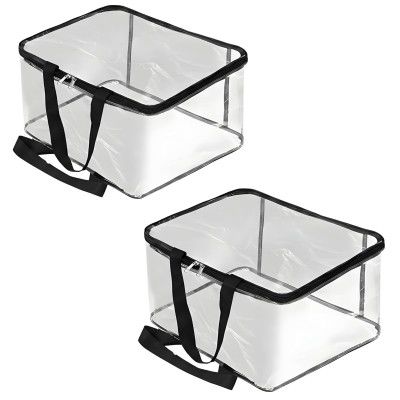 Multi-Purpose Transparent Storage Bag | Wardrobe Organizer for Clothes, Sarees & Blankets (Pack of 2)