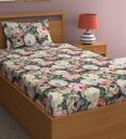 Multicolor Floral 210 TC Microfiber Single Bed Sized Bed Sheets With 1 Pillow Cover, By Chhavi India...