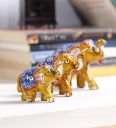 Art of Jodhpur Multicolour Solid Wood Elephant Set of 3 Figurine...