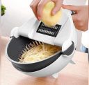Multifunction Vegetable Cutter 7 in 1 Adjustable Cutter with Drain Wet Basket Kitchen Shredder Chopper and 7 Different Cutter Kitchen Tool (Pack of 1)...