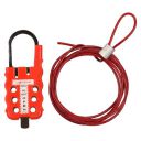 Multipurpose Cable Lockout AK-MWD-26R Lock and hold, Red (Pack of 5)...