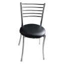 (Pack of 5) Chair with Leather Cushion Steel Chair...