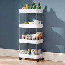 Multipurpose Storage Organizer Slim Rack Shelf with Wheels (4 Layer)...