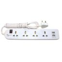 MULTYBYTE 4 Socket 2 USB Port Outlet Extension Board, High Speed, Fast Charging- Power Strip, Surge Protector...