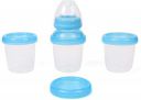 Mummamia Baby Breastmilk Storage Stackable Cups with Connector Fridge and Microwave Safe (Blue, 180ml) Pack of 3...