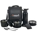 Mumma's LIFE Lunch Box with Steel Cutlery, 3 Microwave Safe Inner Steel Containers (250ml, 400ml, 600ml) Plastic Chutney Dabba 130ml, Steel Bottle 750ml with Insulated Bag, Office Tiffin, Black...