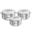 Mumma's LIFE Racer Double Walled Stainless Steel Casserole Set of 3, PU Insulated | Hot & Cold | Hygiene | Odourless (Silver) (Silver, 1ltr, 1.75ltr & 2.7ltr)...