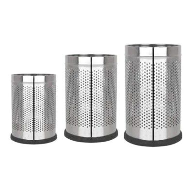 Mumma's LIFE Stainless Steel Perforated Bin| Garbage Bin, Trash Can for Home, Kitchen, Bathroom and Offices Pack Of 3 (6,10 And 18 Liters)