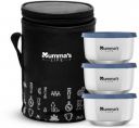 Mummas LIFE Stainless Steel Single Wall 3 Containers Lunch Box with Lid (840 ML) Black 3 Containers Lunch Box  (840 ml, Thermoware)...