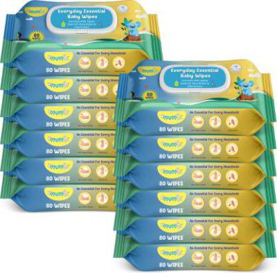 Mumta Soft Cleansing Baby Wipes with Aloe Vera & Vitamin E 80 Counts/Pack (Set of 12)  (960 Wipes)