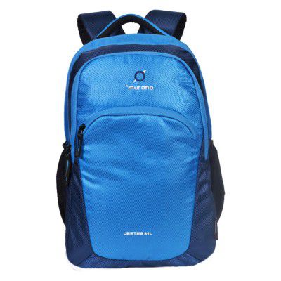 Murano Jester 31 LTR Casual Backpack with 3 Compartment and Polyester Water Resistance Backpack for Men and Women- Teal Blue