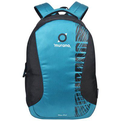 Murano Volga 31 LTR Casual Backpack with 3 Compartment and Polyester Water Resistance Backpack for Men and Women- Black and Teal Green