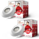 Murphy 2W LED Button Spot Lights | Pack of 2 | Cool White | Premium Mood Lighting for Home & Office...