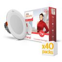Murphy 7W Coral LED Concealed Ceiling Panel Light | Warm White Round Recessed Downlight for 3-Inch Concealed Box | Pack of 40...