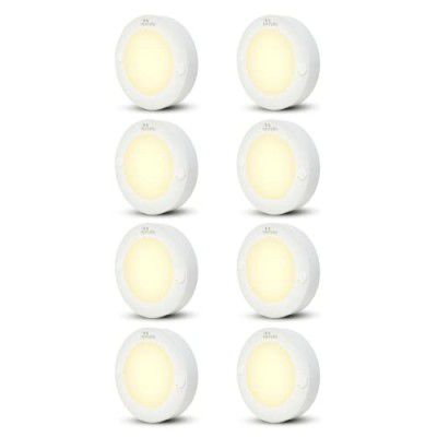 Murphy Aluminium 3W Strikon Round Led Surface Cabinet Down Light (Pack Of 8, Warm White)