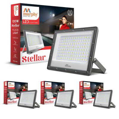 Murphy Stellar 100W LED Flood Light with 2-Year Warranty | Cool White | BIS Approved – Pack of 4