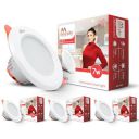 Murphy Vivo 7W LED Down Light, Warm White Light, Round, Pack of 4, Recessed Ceiling LED Light, Suited for 3 inch Junction Box (2 Years Warranty)...