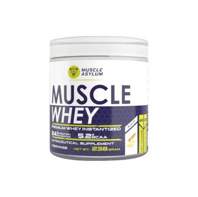 Muscle Asylum- Muscle Whey 100% Whey Protein - 24g Protein, 5.2g BCAA Kulfi- (7 Servings) - 238 gram