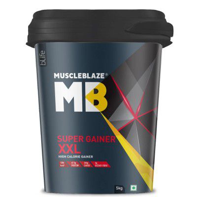 MuscleBlaze Super Gainer XXL Powder, For Muscle Mass Gain (Chocolate, 5 kg / 11 lb)