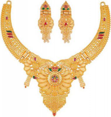 Muskan Enterpris  Brass Gold-plated Jewel Set (Gold)