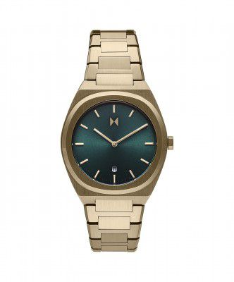 MVMT Odyssey Qtz Basic Calendar Green Round Dial Men's Analog Watch|Ionic Plated Bronze Steel Material|Bronze Color Band - 28000168-D