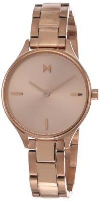 MVMT Stainless Steel Reina Qtz Basic Slim Rose Gold Sunray Round Dial & Band Women's Analog Watch|Rose Gold Color Band - 28000323-D