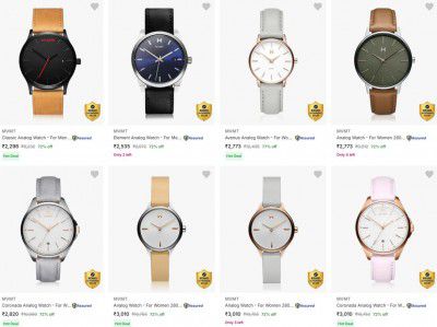 Flipkart : Up to 77% OFF - Mvmt Wrist Watches