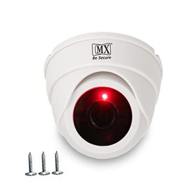 MX Dummy CCTV Camera/Dummy CCTV Dome Camera with Battery Operated Red Led Light is Ideal for Home, Office