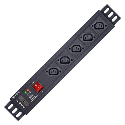 MX Power Strip with 5 Outlets of IEC 320 C13, Single Switch, Fuse & Line Fault Detector for Wall/Rack Mount Power Cord with 1.5 mtr Cable