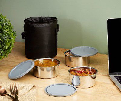 My Box 3 Stainless Steel Leak - Proof Container Set with Bag Lunch Box