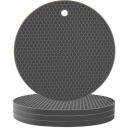 My Creative Hut Silicone Coasters 4" Inches Set Drink Coasters (Round Grey, 6.00)...