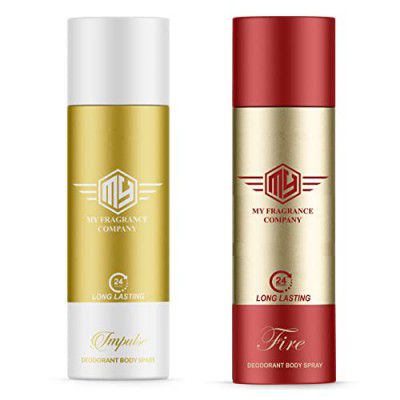 My Fragrance Original Impulse or fire Deodorant Set For Men 165ml Each (Combo Of 2)