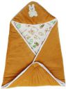 My New Born Printed Single Hooded Baby Blanket for AC Room (Cotton, Brown, White)...