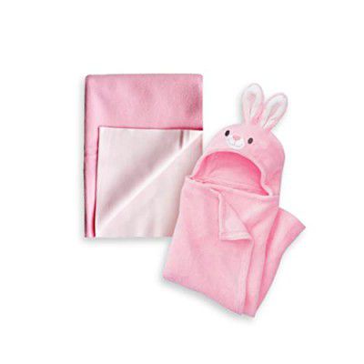 MY NEWBORN 3-in-1 Hooded Baby Blanket Wrapper (Pink) | Towel for Baby Boy and Girl | All Season Soft Swaddle for 0-12 Months | Nursing Baby Gift | Unisex Comforter | Receiving Blanket