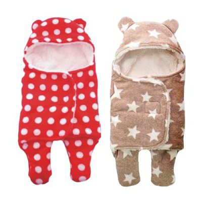 MY NEWBORN Baby AC Blanket -2 Pcs (Brown and Red) | Boy Girl New Born Wrapper | Star Printed Wrappers | 0-6 Months | All Season | Great Gift | Bath Towel | Bath Robe | Multipurpose Comforter