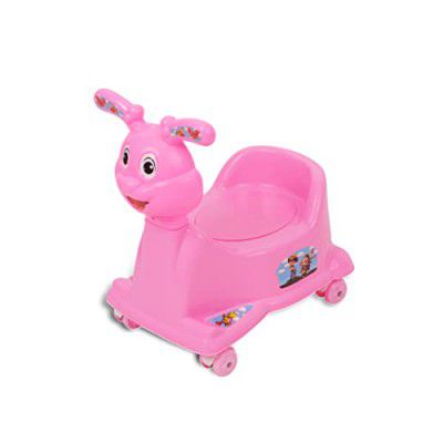 My Newborn Baby Potty Seat with Wheels (Pink) | 6 Months to 5 Years | Toilet Seat for Kids | Portable Toilet Sitter | Potty Training Seat | Removable Seat | Easy to Clean Plastic Seat
