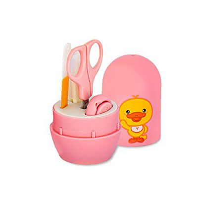 My Newborn by 10CLUB Baby Nail Care Kit - Set of 4 (Nail Clipper, Scissors, File and Tweezer) | Duck Design Manicure and Pedicure Kit for Infant | 0m+ Baby Nail Cutter Kit | Complete Nail Care Set