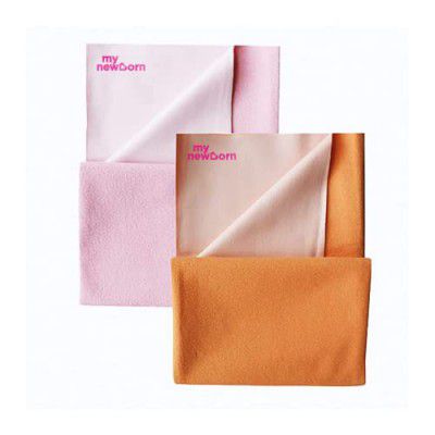 My Newborn Fast Dry Sheet - Pack of 2 (Pink, Beige)